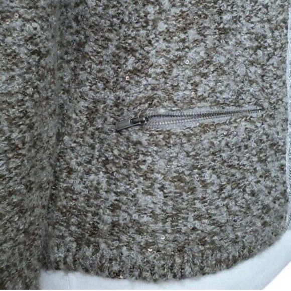 Banana Republic Cardigan M Fine Merino Wool Hook Closure Sequins - Picture 7 of 10